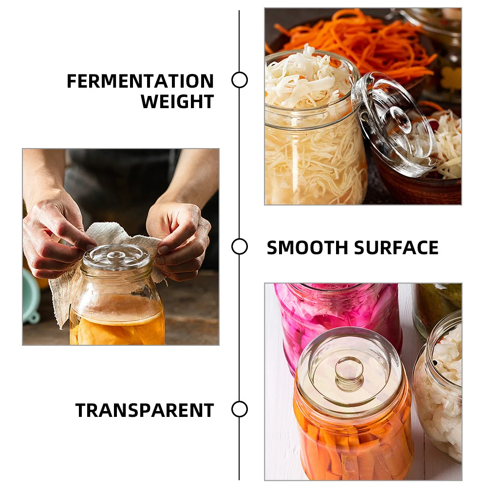 

6Pcs Glass Fermenting Weights Mason Jar Small Heavy Transparent Weights for Canning Sauerkraut Cider Clear Fermenting Weight