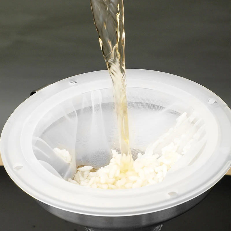 100/120/200/300/400/450 Mesh Nylon Filter Stainless Steel Funnel For Fruit Milk Traditional Chinese Medicine Oil White Wine