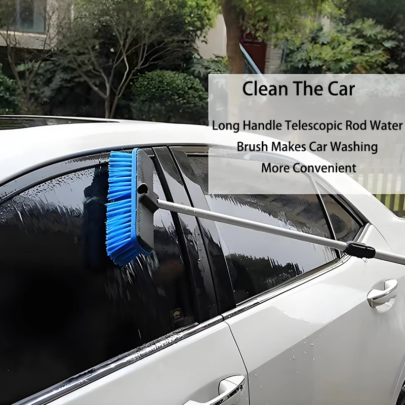 1Set  2022 New Car Automatic Telescopic Long Rod Spray Water Brush Auto Windshield Window Wipe Glass Cleaner Washing Tool