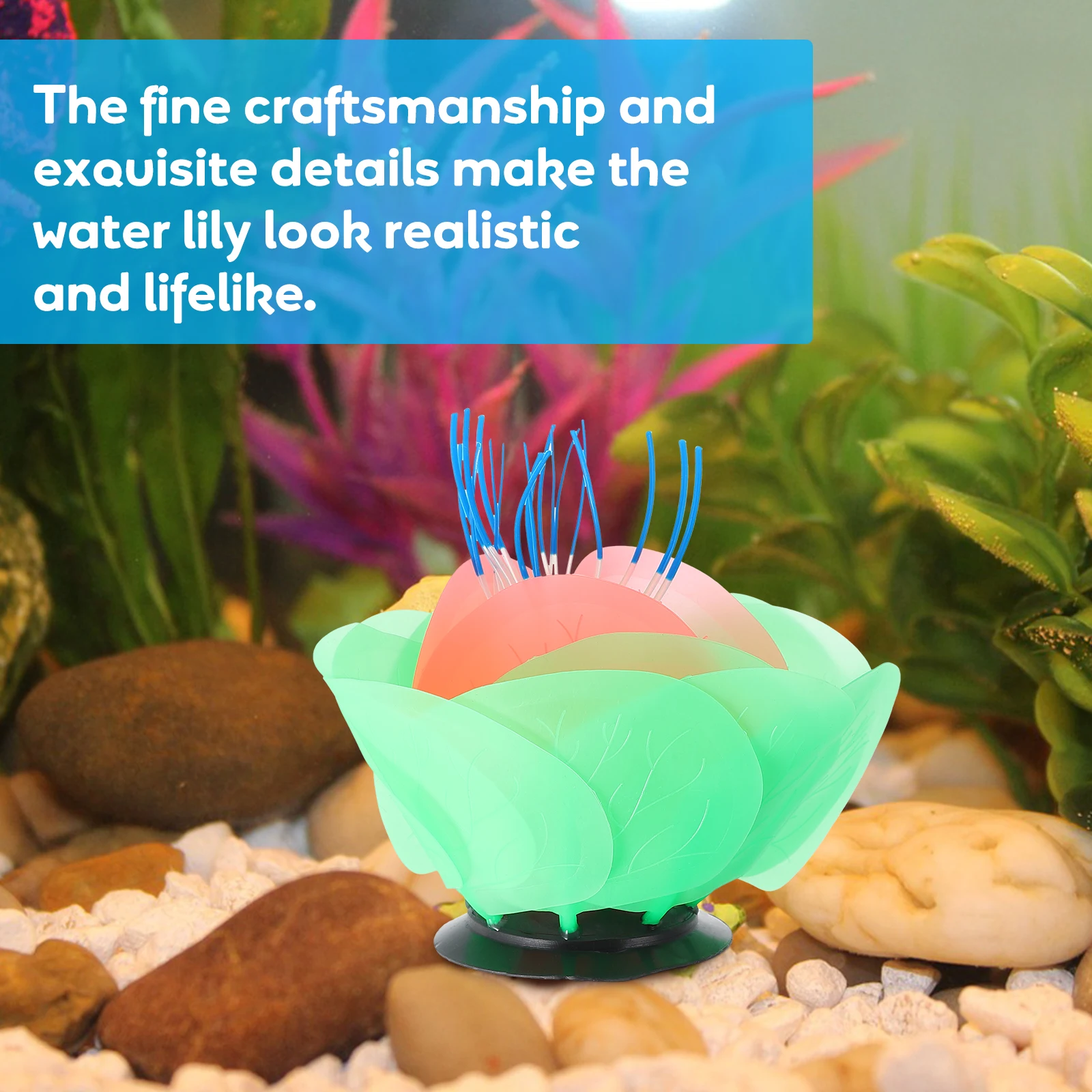 

Fluorescent Flower Decoration Artificial Lotus Water Lily Floral Decorations Aquarium