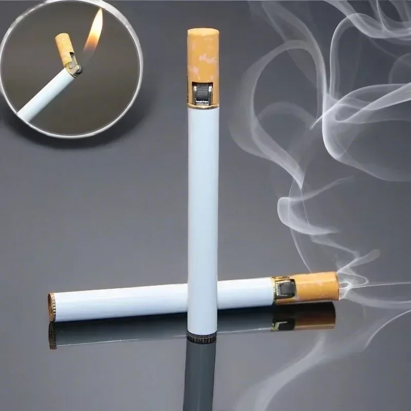 Mini Soft Flame Lighter Cigarette Style Grinding Wheel Flint Torch Gas Lighters Pocket Lighter Cigarette Accessories Gadget Gift