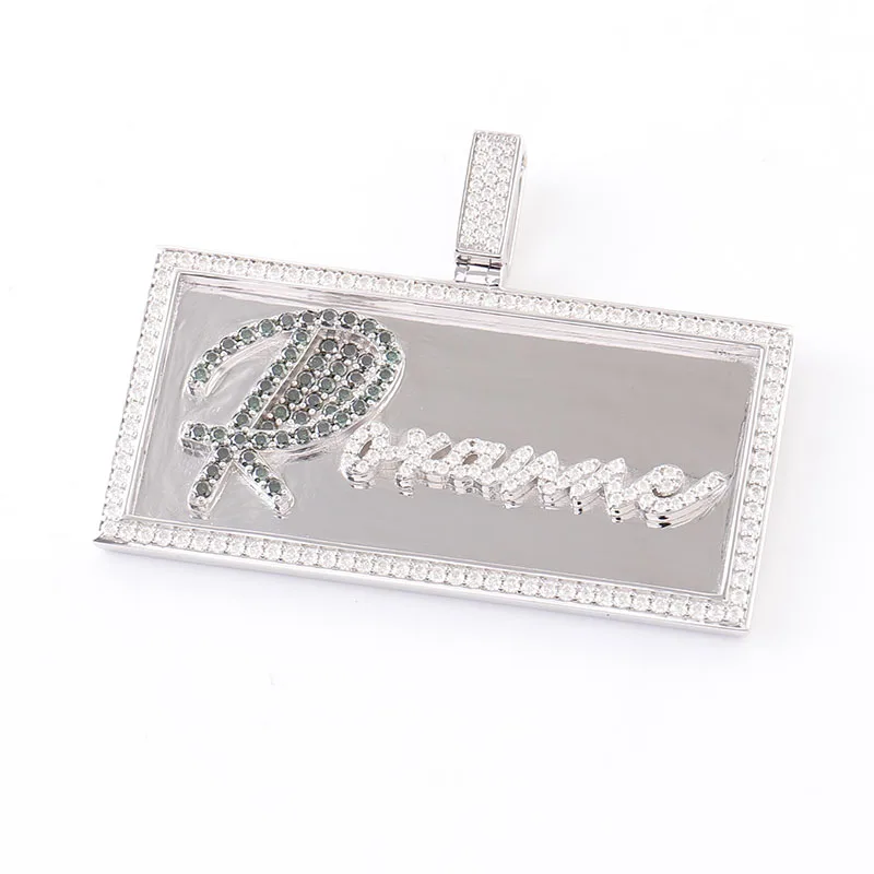 Provence S925 Hip Hop Pendant for Men Moissanite Miami Rock Pendants for Women Rapper Custom Letter Jewelry