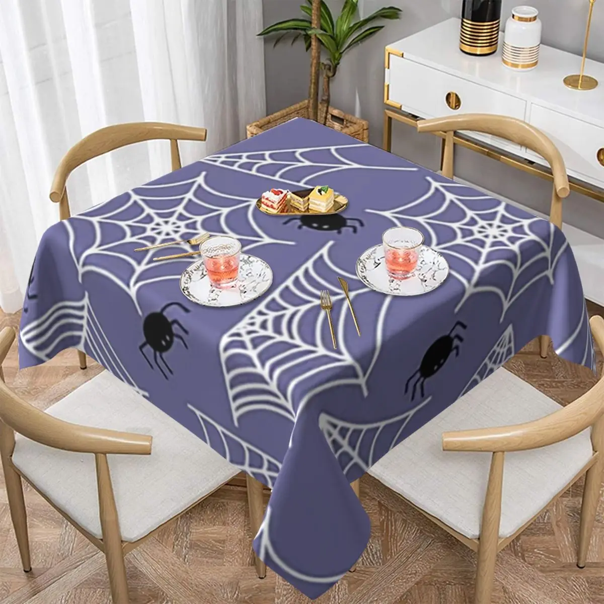 

Хэллоуин Черный Кот Паук Готическая Ведьма Водонепроницаемая Квадратная Скатерть Маслостойкая Скатерть для Кухонных Походов Крышка Обеденного Стола