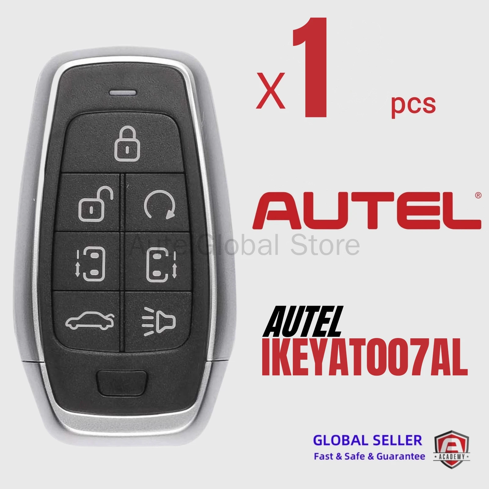 

1PCS Autel key IKEYAT007AL AT007AL Independent Universal Smart Remote Key 7 Buttons For Autel Smart Key For KM100 IM508 IM608