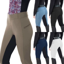 Damen Leggings elastische Hosen Mode lässig Reiß verschluss Leggings Reit hosen Reiten