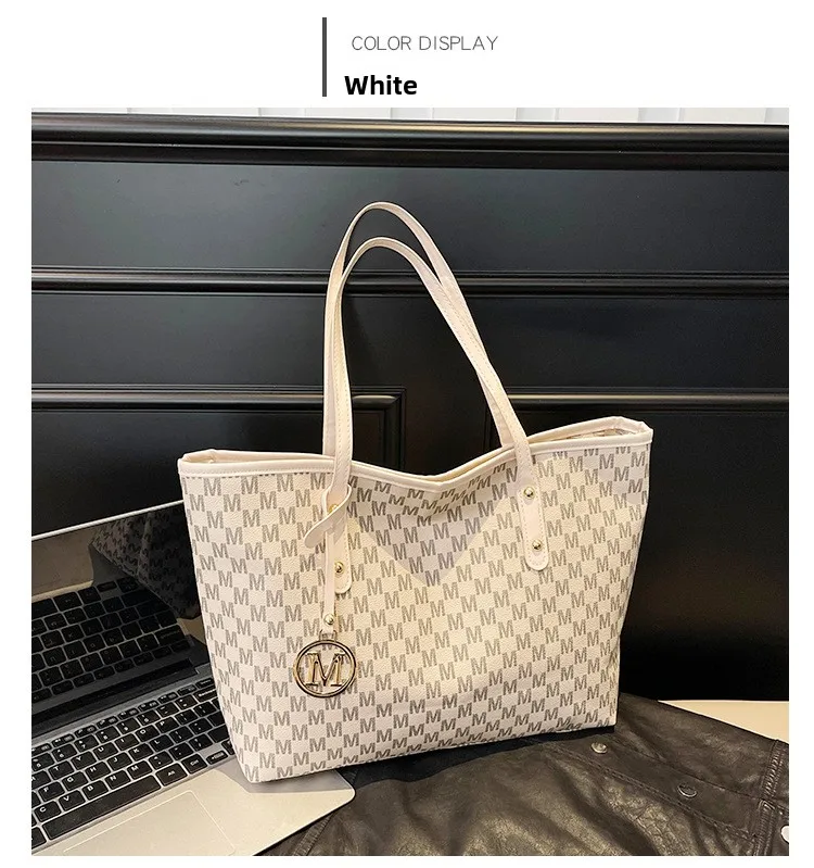 Große Kapazität Pendler-Tragetaschen Modische bedruckte Pu-Leder-Handtasche für Frauen College-Studenten Klasse Handtaschen Schultertasche – Detail 12