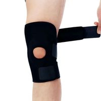 1 Pair 4 Spring-loaded Sports Kneepad Elastic Breathable Leg Brace Protector Pressurized Adjustable Fitness Knee Pads Fitness