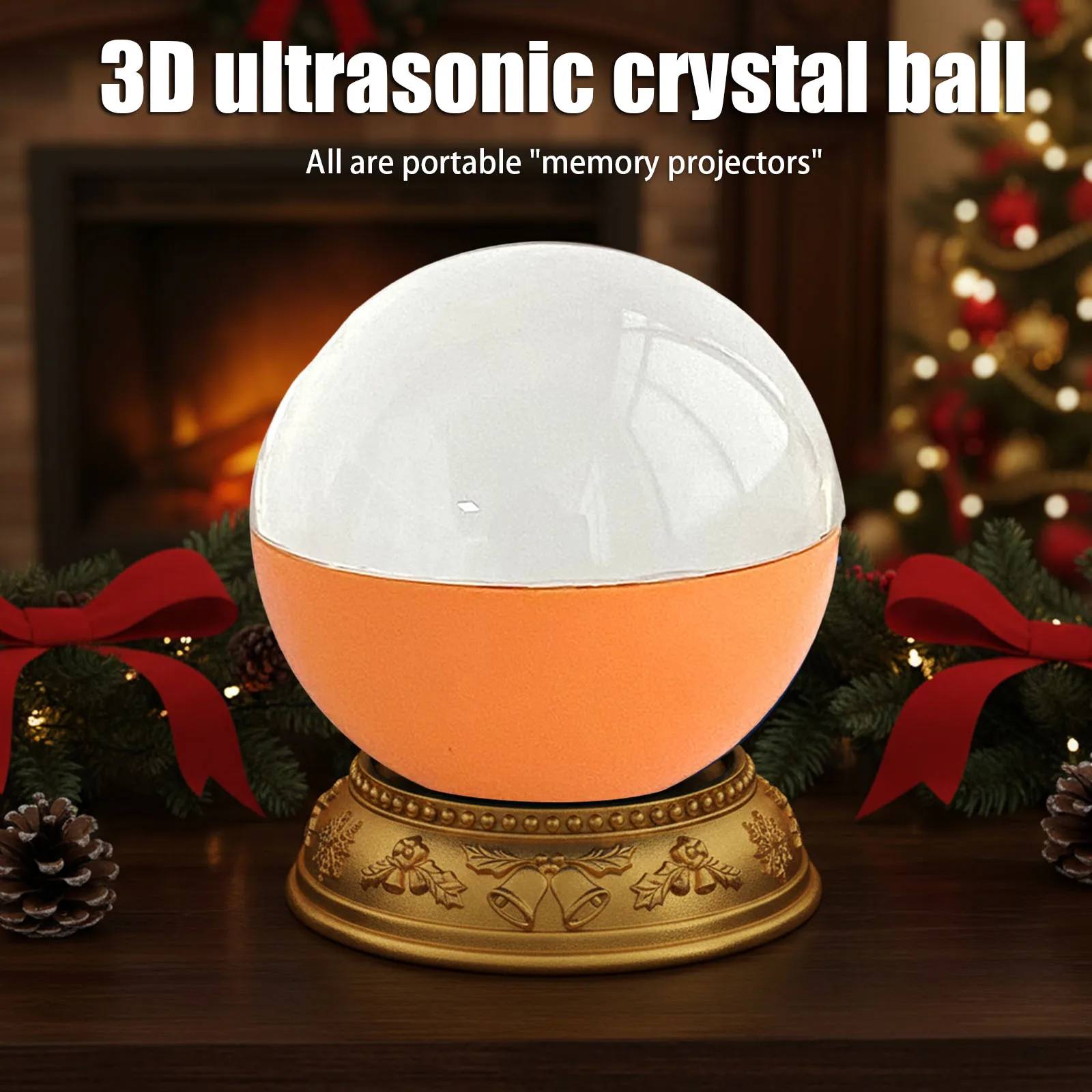 

2025 NEW 7x7x7CM Rechargeable Ultrasound Crystal Ball Video Player Portable WIFI 3D Electronic Display Memory Crystal Ball