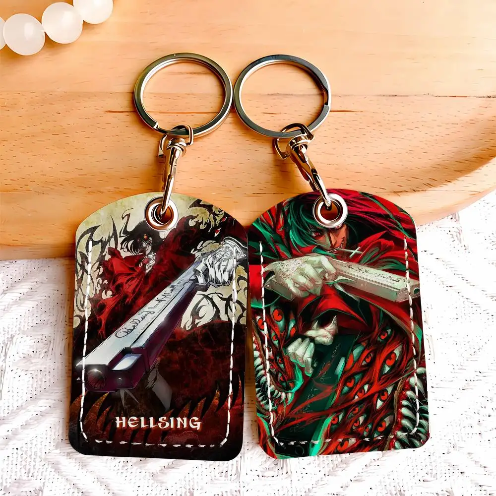 Anime Hellsing Ultimate Card Holder Keychain Key Ring Door Lock Access Protective Case For Security Gift