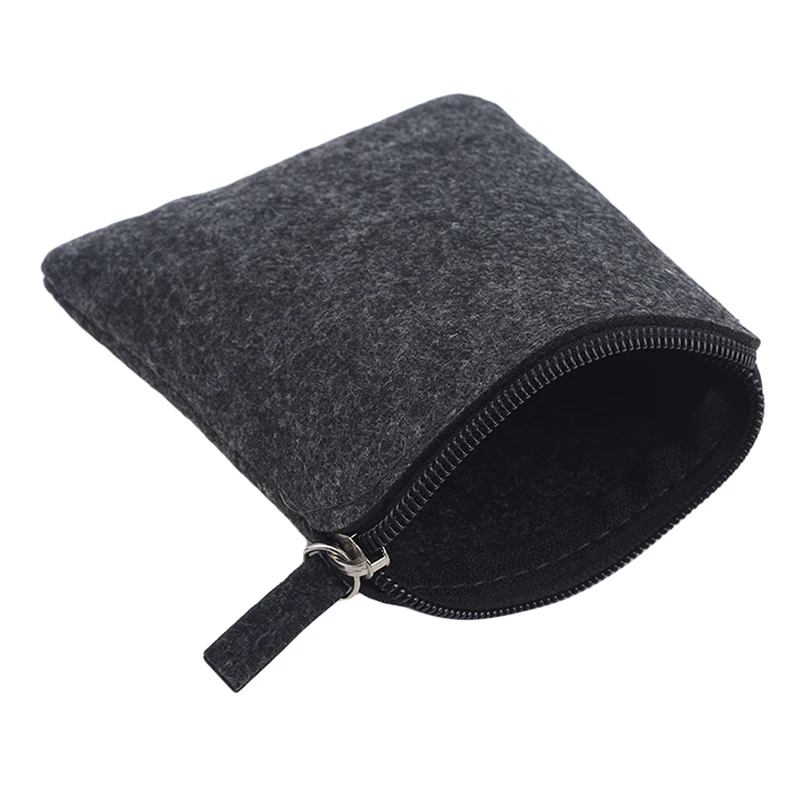 Felt Mini Storage Coin Purse Women Men Change Bag Credit Card ID Holder Headphone Bag Wallets For Male Female Wallets