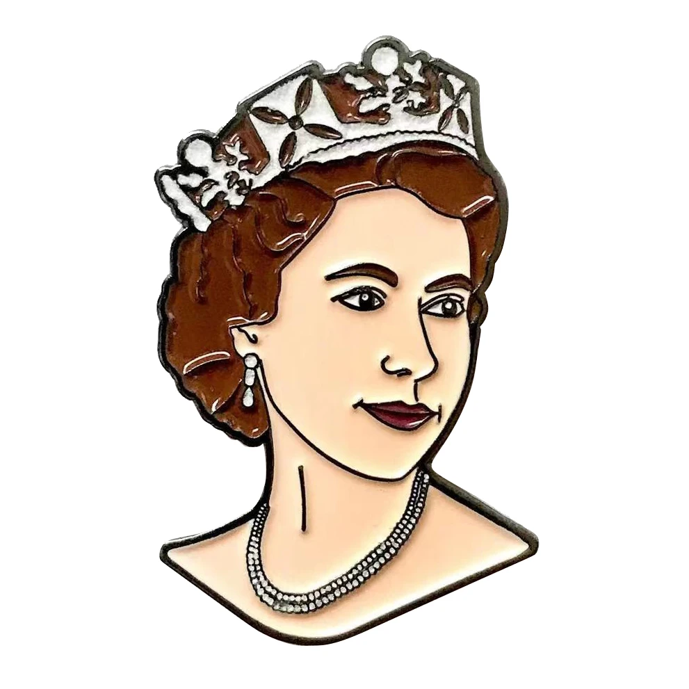 Broche de solapa de Pin de esmalte joven Queen Elizabeth II, insignia de Metal, accesorio de joyería