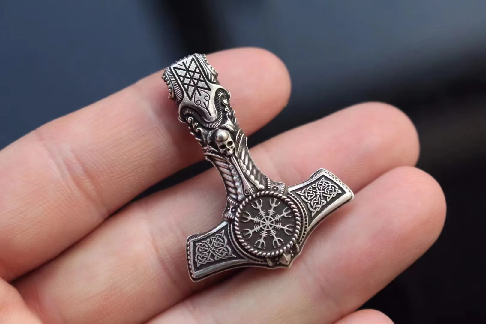 Pendentif Viking Thor en argent S925 pour homme, style nord-européen, pop rick, à la mode