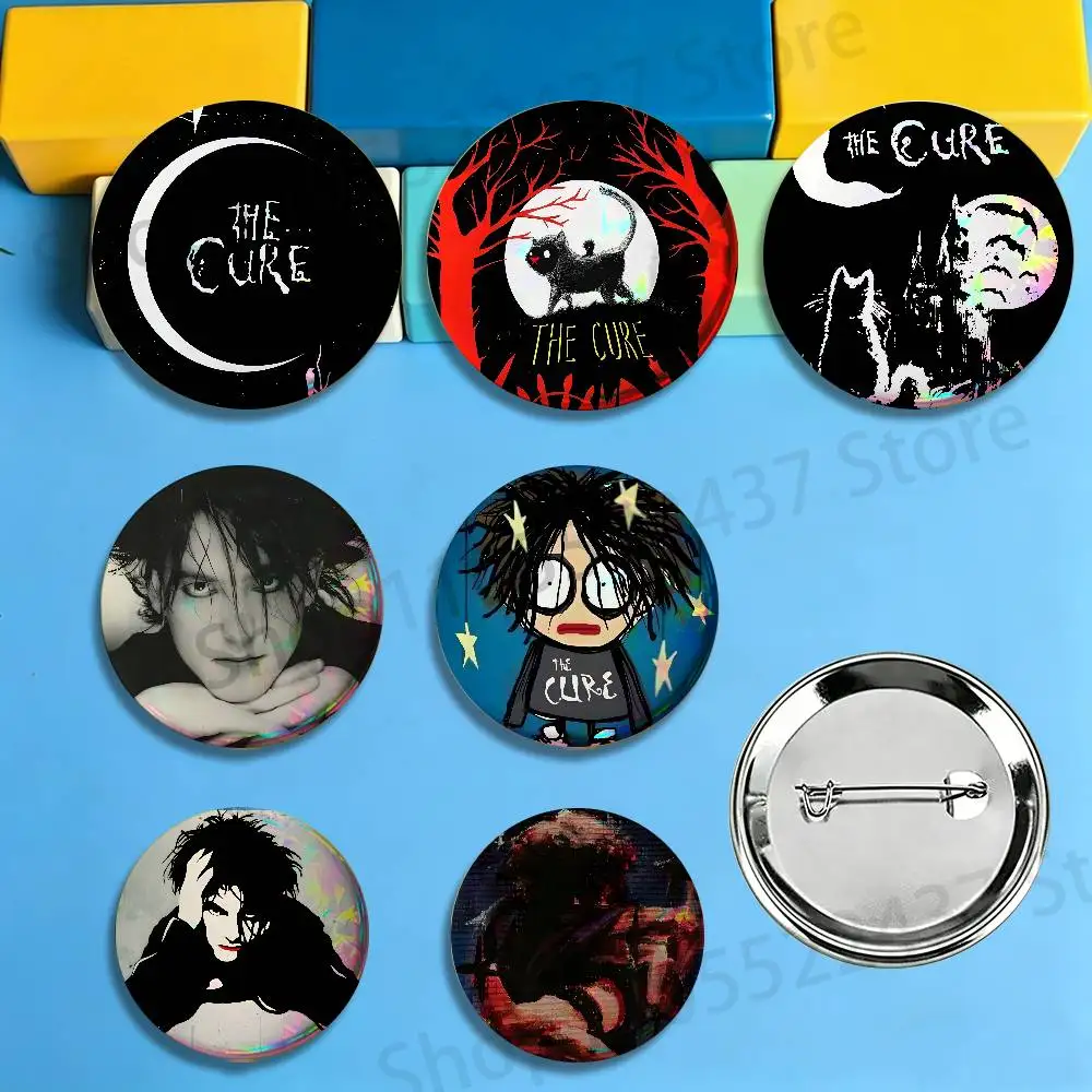 Robert Smith Band The C-CURE Round Pins Cartoon Brooches Stylish Ornament Badge for Backpack Accessorys Gifts