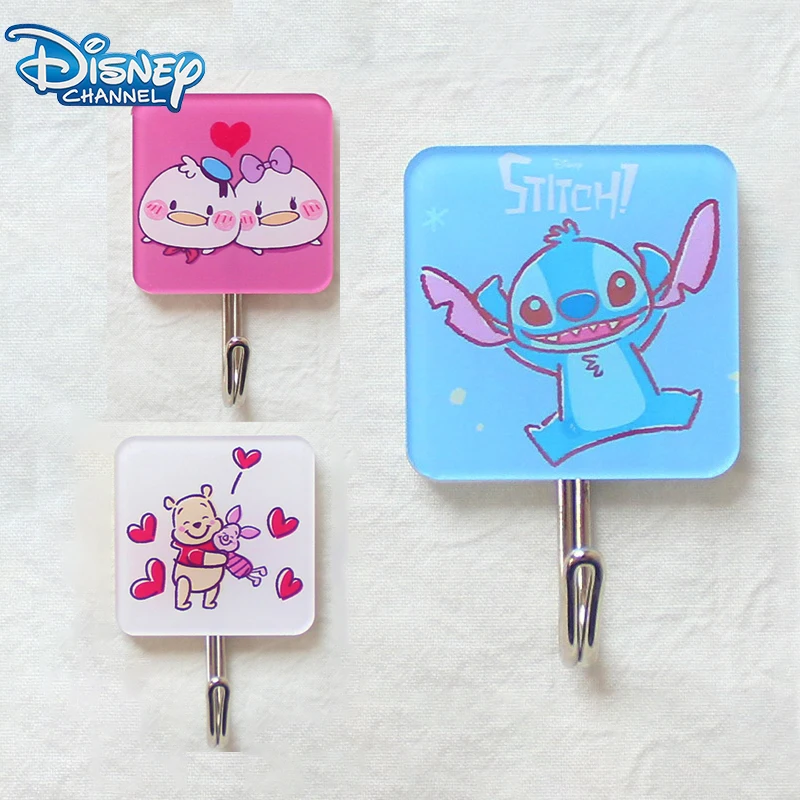 Disney Stitch Hook Up Cartoon Cute Winnie The Pooh Portable No Need To Punch Holes Sticky Hook Kitchen Clothes Hook Decorate