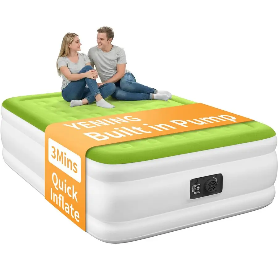 

Надувной матрас Full Inflatable Air Mattress Raised Double High Bed с встроенным электрическим насосом для кемпинга, 18 дюймов, 75 дюймов (длина) x 54 дюйма (ширина) x 18 дюймов (толщина)