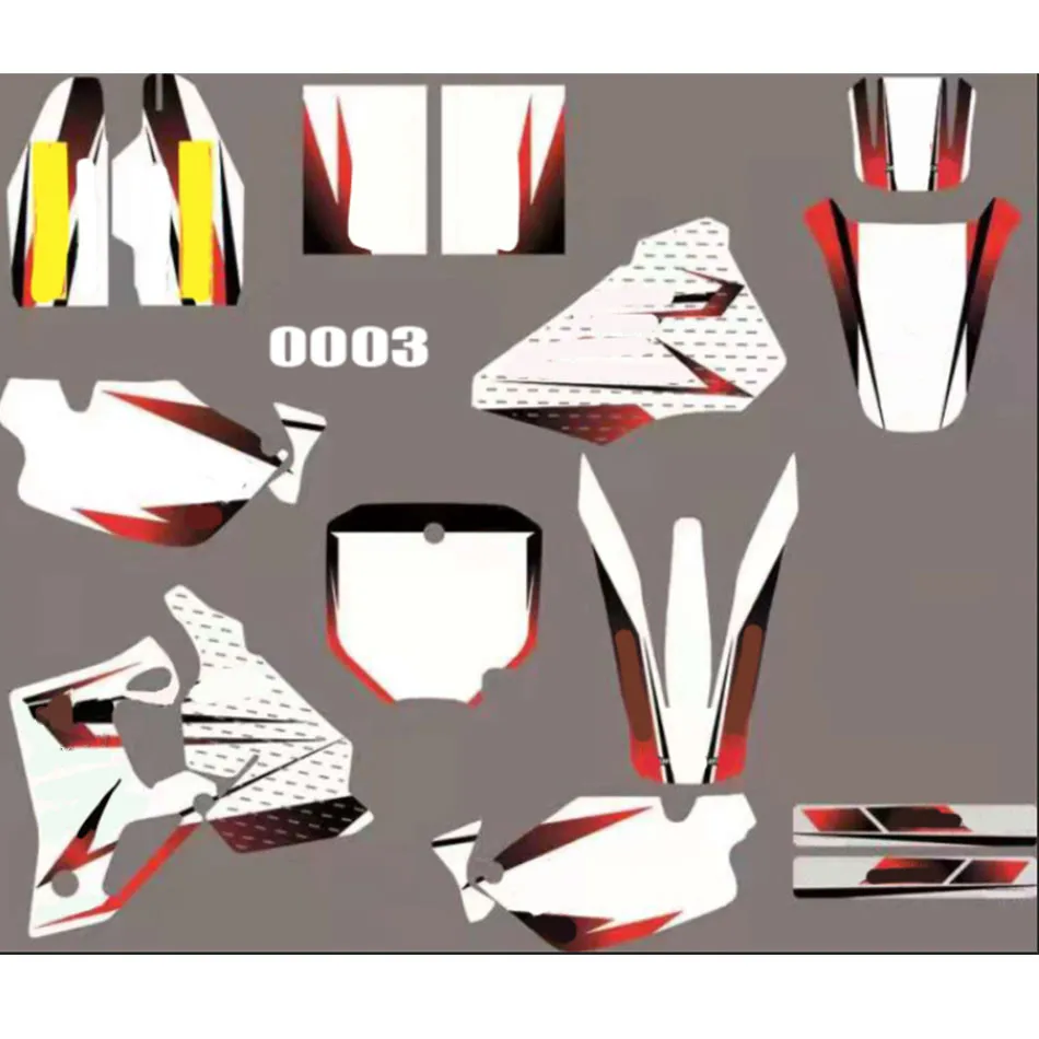 Full set of motorcycle CR 80 Backgrounds Graphics Stickers Decals kit For HONDA CR80 1996 1997 1998 1999 2000 2001 2002 CR80R