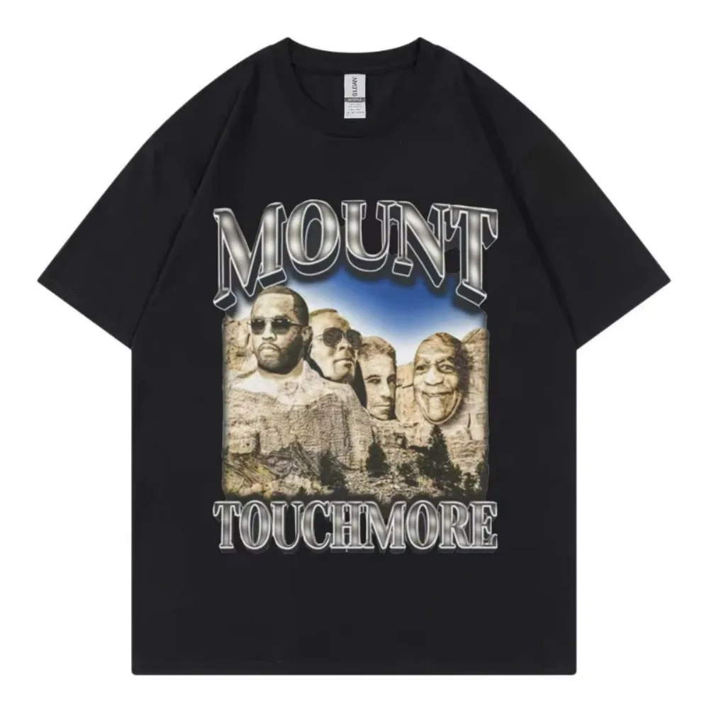 Funny P Diddy Mount Touchmore T Shirt Hip Hop Vintage Clothing Short Sleeve T-shirt Men's Fashion Oversized Streetwear T-shirts