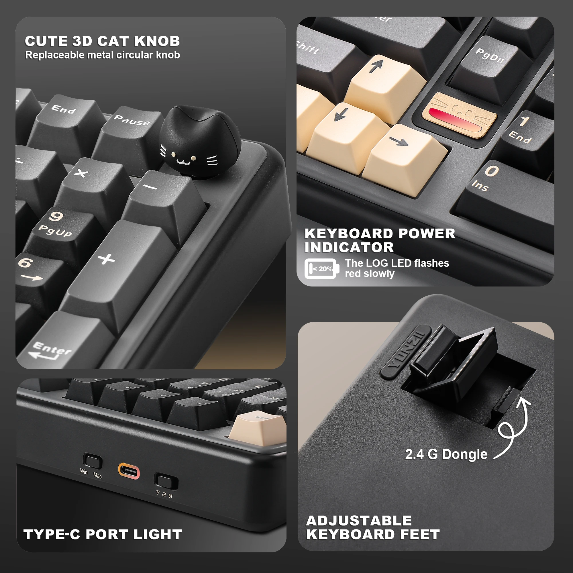 YUNZII B98 PRO QMK/VIA 무선 기계식 키보드, 96% 레이아웃 커스텀 게이밍 키보드, Win/Mac용 핫스왑 가스켓 RGB 키보드
