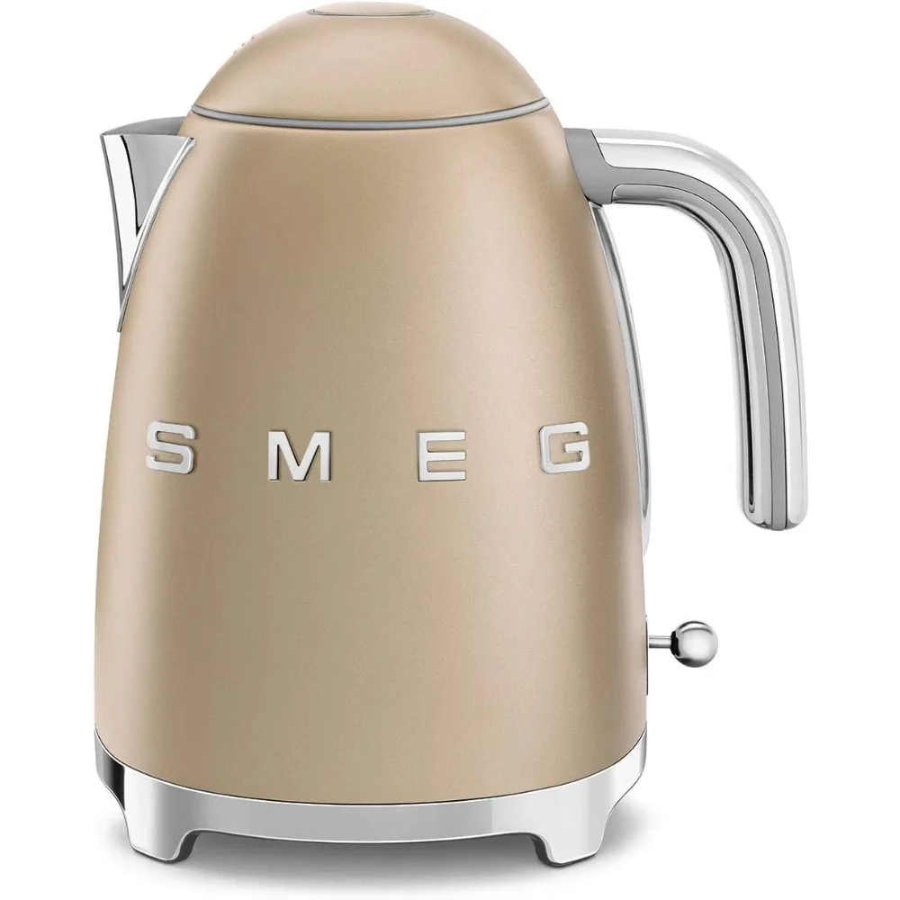 50's Retro Style Electric Water Kettle with Automatic Shutoff, Removable Base, and Water Indicator