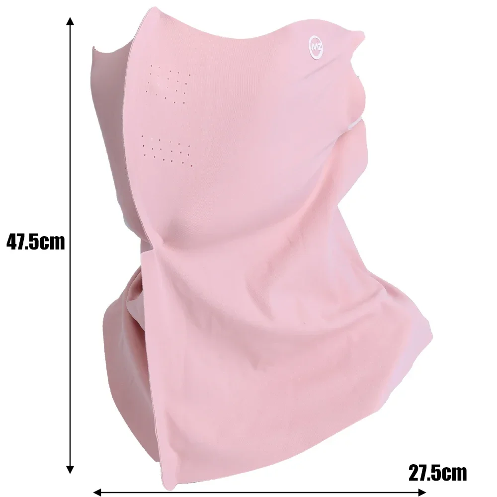 Lenço de Pescoço Feminino de Verão com Proteção UV, Máscara Facial de Seda Gelada, Cobertura para Atividades ao Ar Livre, Ciclismo, Proteção Solar e Antipoeira