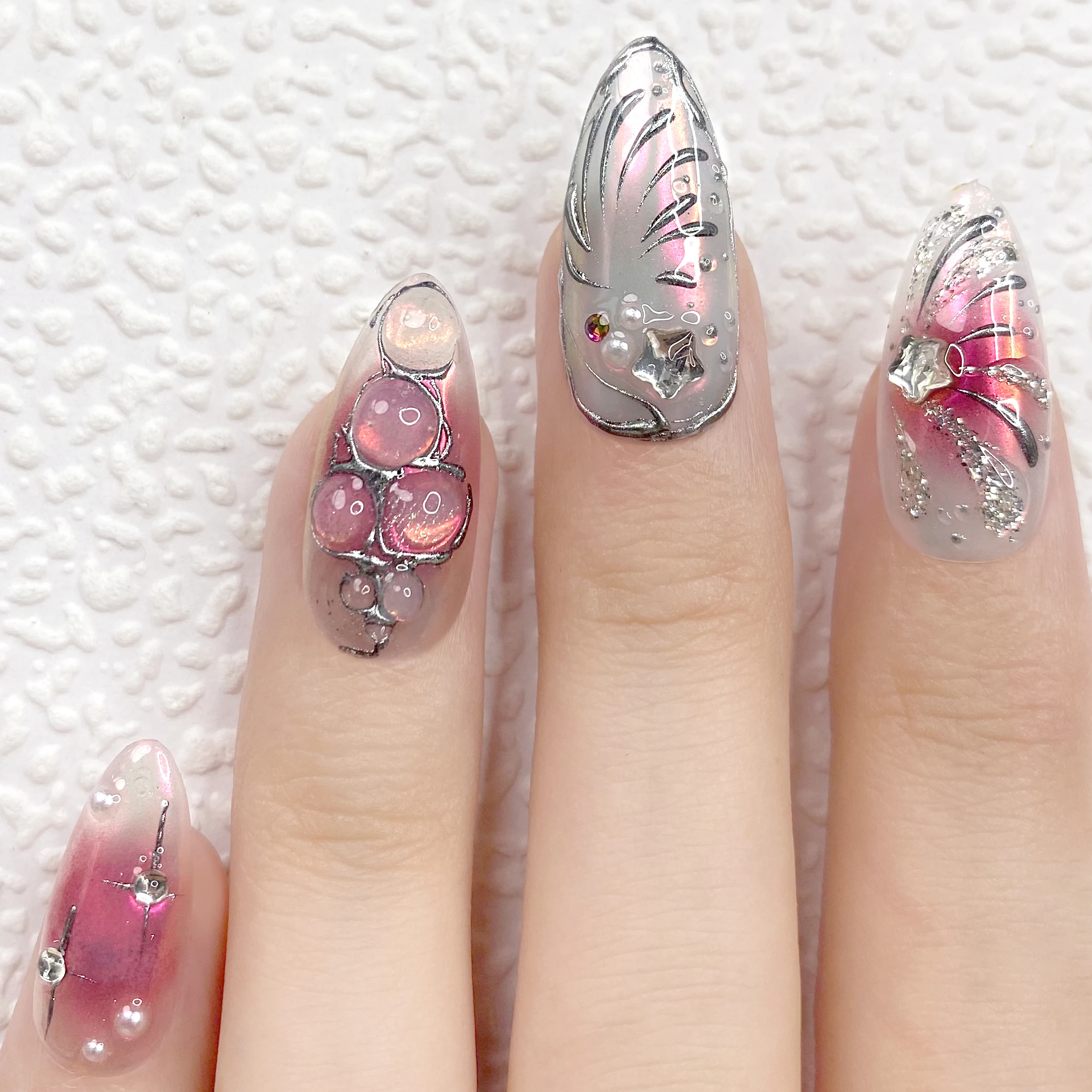 Druk op nagels Handgemaakte set Nepnageltips Professionele gellak Kunstnagels voor eenvoudige toepassing en langdurige slijtage