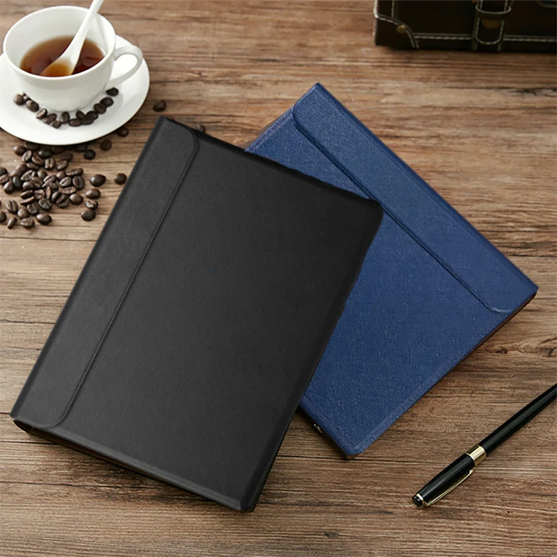 Imagem -05 - Pasta Magnética Foldable Padfolio Portfolio Notebook Organizer Couro Escrita Pad Armazenamento de Documentos Prancheta Business Office a4