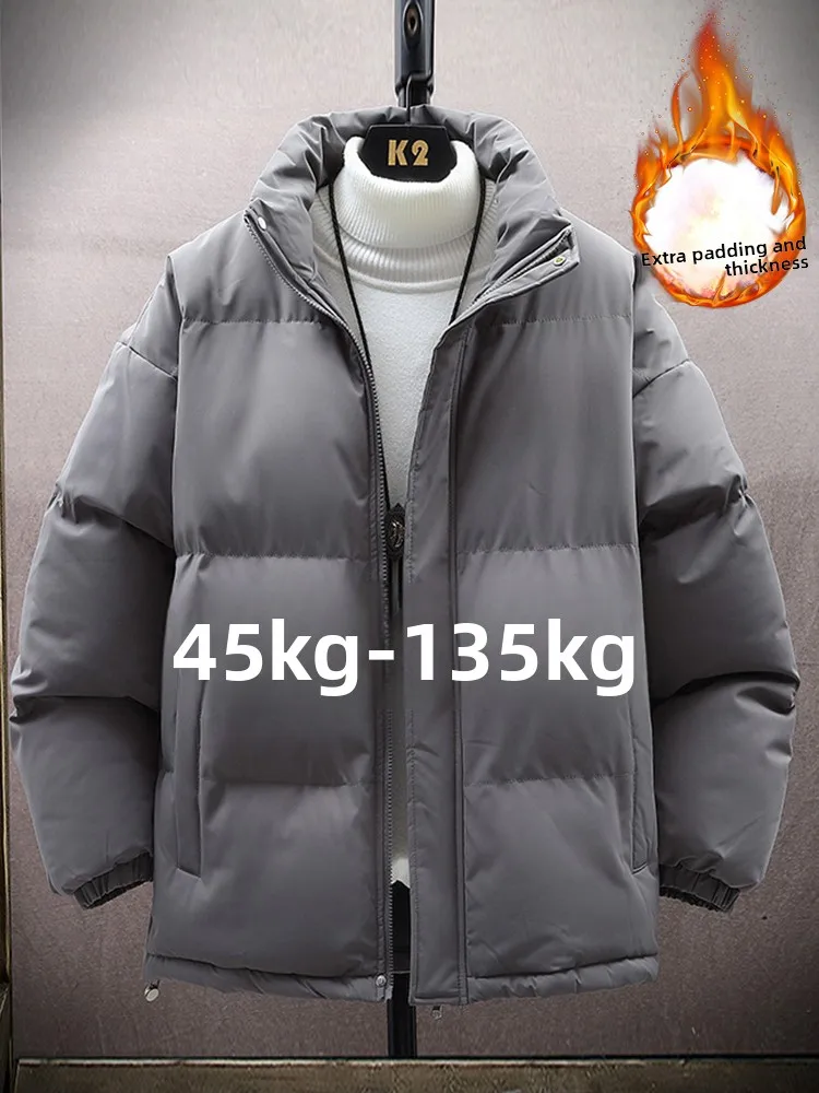 

Мужская зимняя куртка больших размеров из хлопка с флисовой подкладкой, утепленная, из полиэфирного волокна, повседневное пальто
