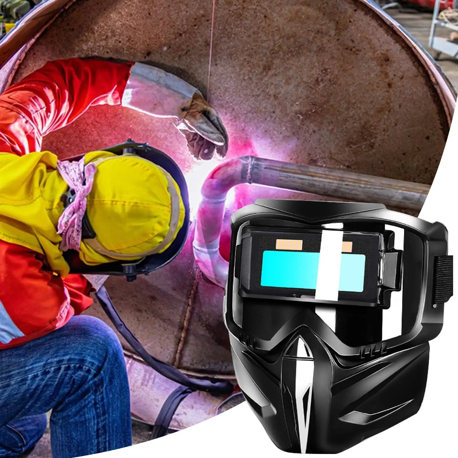 

Welding Mask Professional Auto Darkening Welding Helmet Soldering Protective Hood for Pipe Fitters Construction Site Sculpture