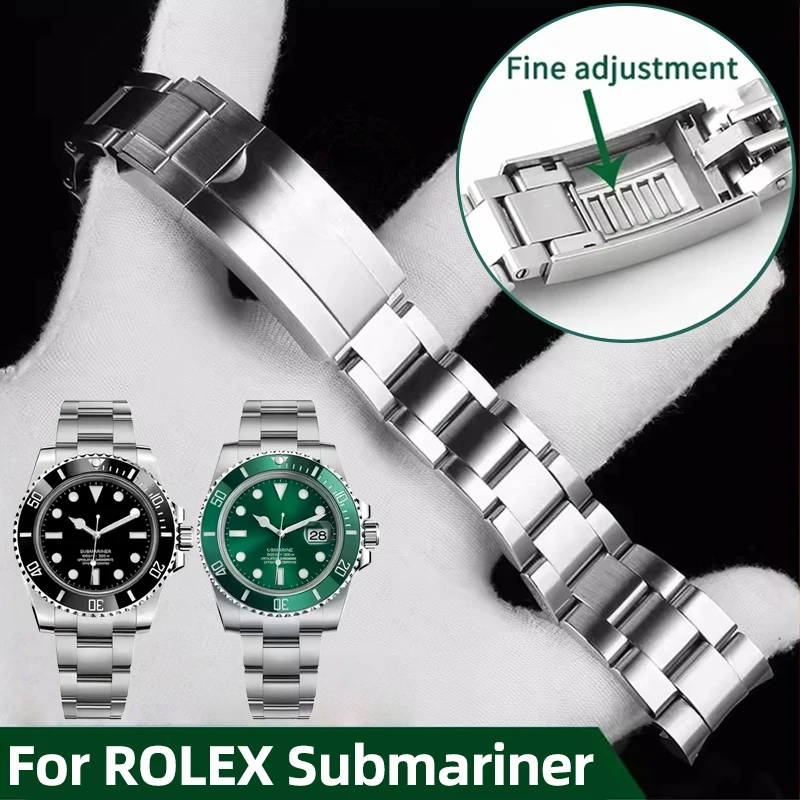 

Ремешок для часов Rolex SUBMARINER DAYTONA Yacht-Master GMT, браслет из нержавеющей стали, застежка Glide Lock, металлический ремешок 20 мм, 21 мм