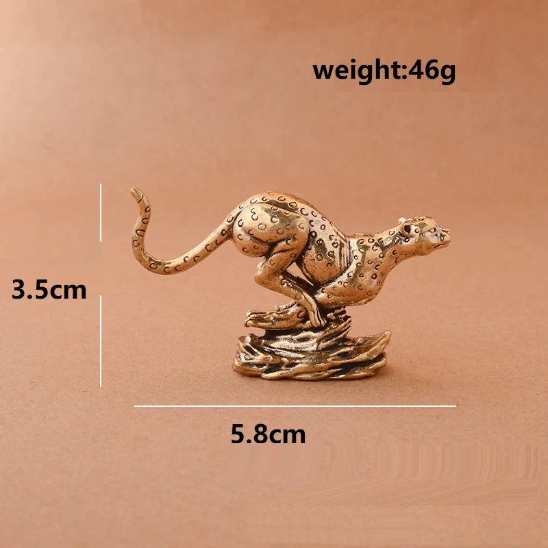 النحاس الفهد تمثال صغير سطح المكتب الحلي الصلبة المعادن الحيوان ليوبارد التماثيل المنمنمات ديكورات المنزل الحرف هدايا الطفل #6