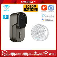 Tuya 2.4GHz WiFi 1080P smart doorbell camera two-way video intercom battery AC DC powered motion detection AlexaGoogle Assistant