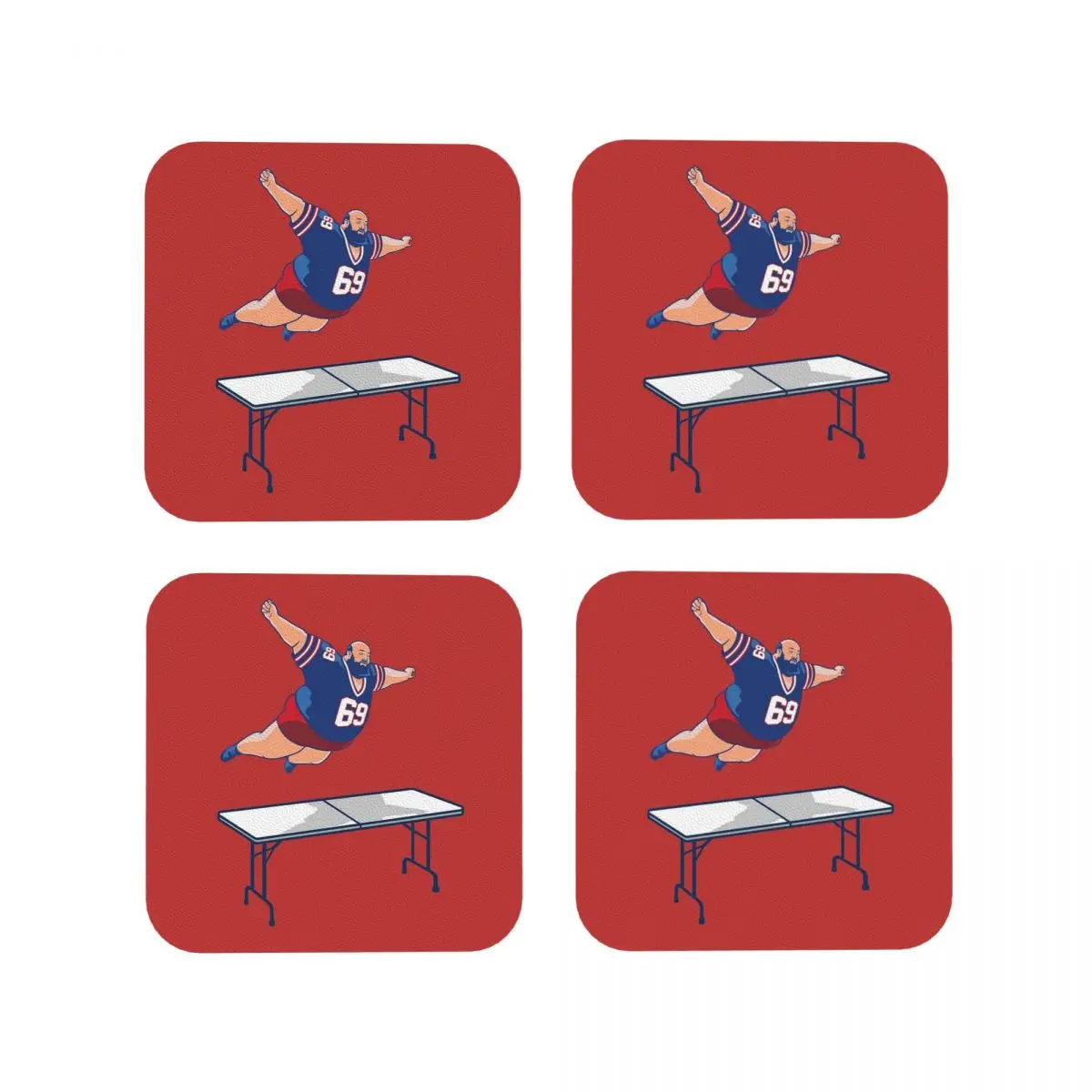 Bills Mafia Buffalo Bills Superfan Table Dive Design Coasters Kitchen Placemats Cup Coffee Mats For Tableware Pads Set of 4