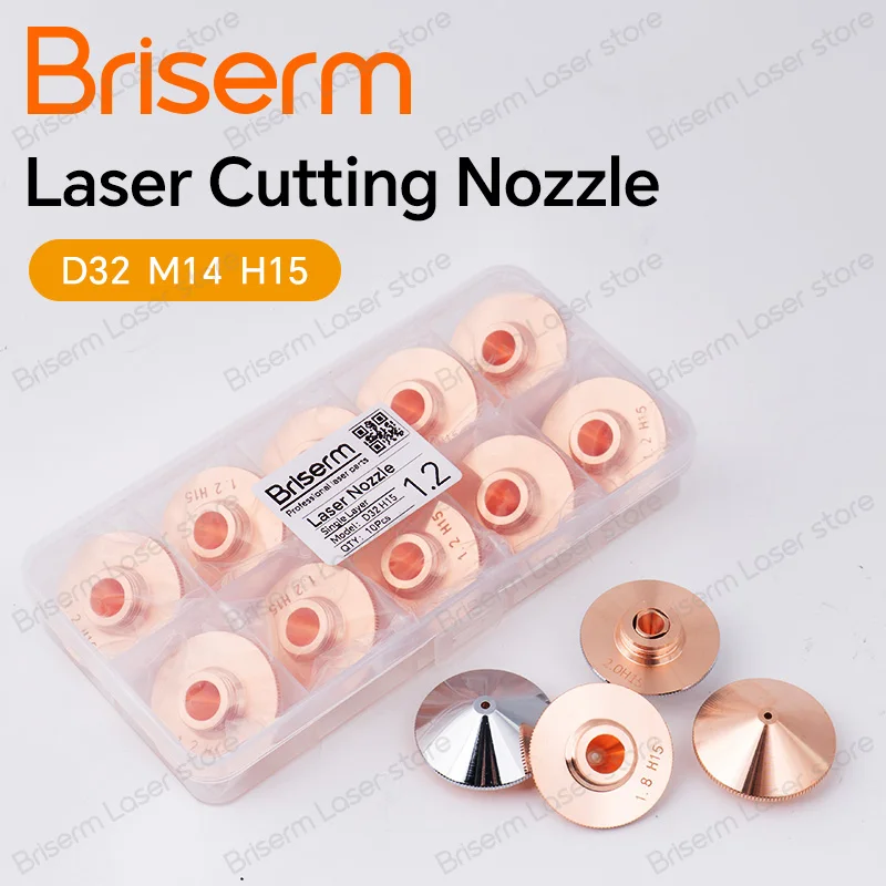 فوهة ليزر Briserm D32 M14 فوهة القطع بالليزر 1.0 1.2 1.5 2.0 كروم مزدوج واحد لرأس ليزر Raytools Precite Boci #1