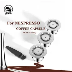 Reusable Coffee Pods for Nespresso Coffee Machine Refillable Coffee Capsule Stainless Steel Rich Crema Coffee Cup