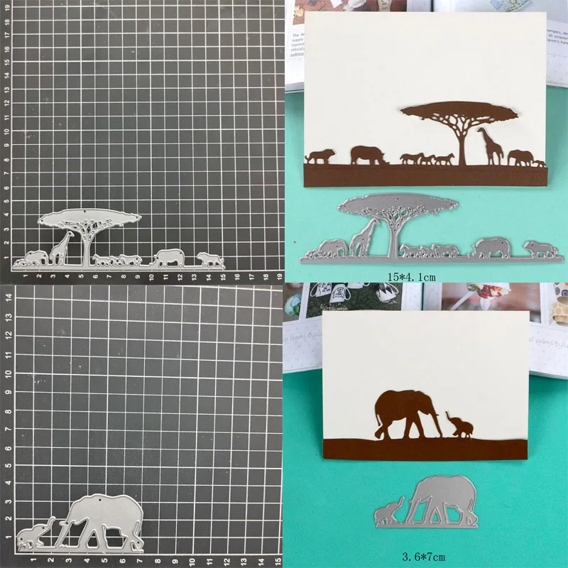 

animals elephants Metal Cutting Dies Stencil Scrapbook Album Stamp Paper Card Embossing Decor Craft Knife Mould