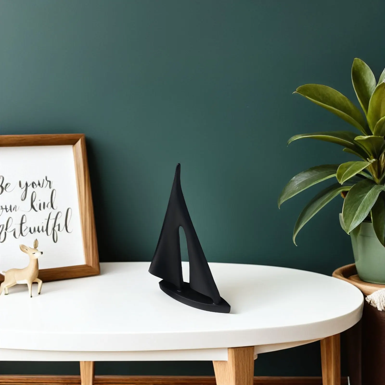 Resin Abstract Sailboat Statue Set – Nautical Tabletop Decor for Living Room, Office Desk, Bookshelf