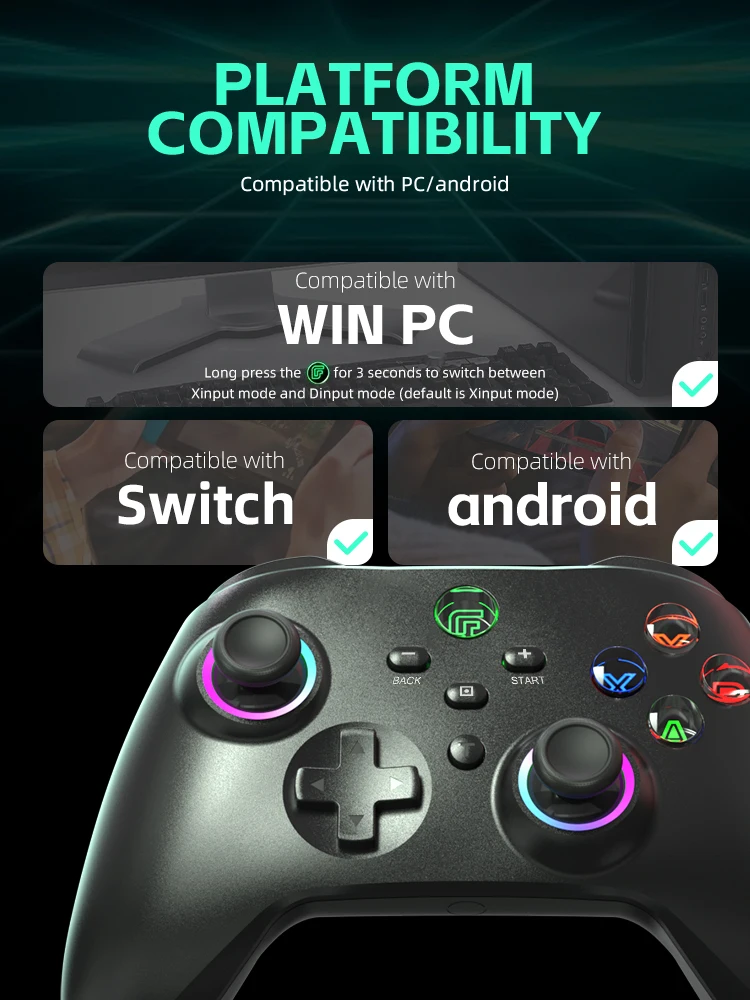 Picture 4: Data Frog Wireless Controller For Switch OLED/LITE/PC/Android Console Pro Gamepad with Programmable Turbo Function