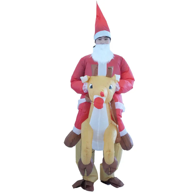 Inflatable Reindeer Costume Christmas Party Decoration Rideable Cartoon Inflatable Suit