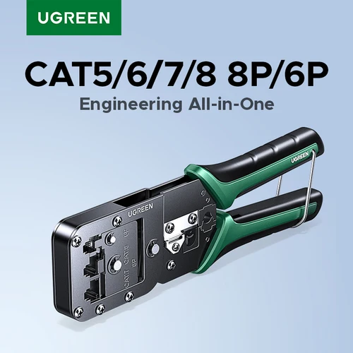 Herramientas de prensado UGREEN RJ45, alicates de prensado para CAT5/6/7/8 8P/6P, Cable Ethernet Lan, cortador de red, alicates pelacables multifunción