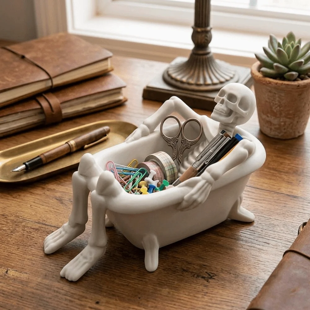 Well-Made Resin Storage Tray Smooth Surface Fine Detailing Desktop Organizer Solid Resin Material Sturdy Construction