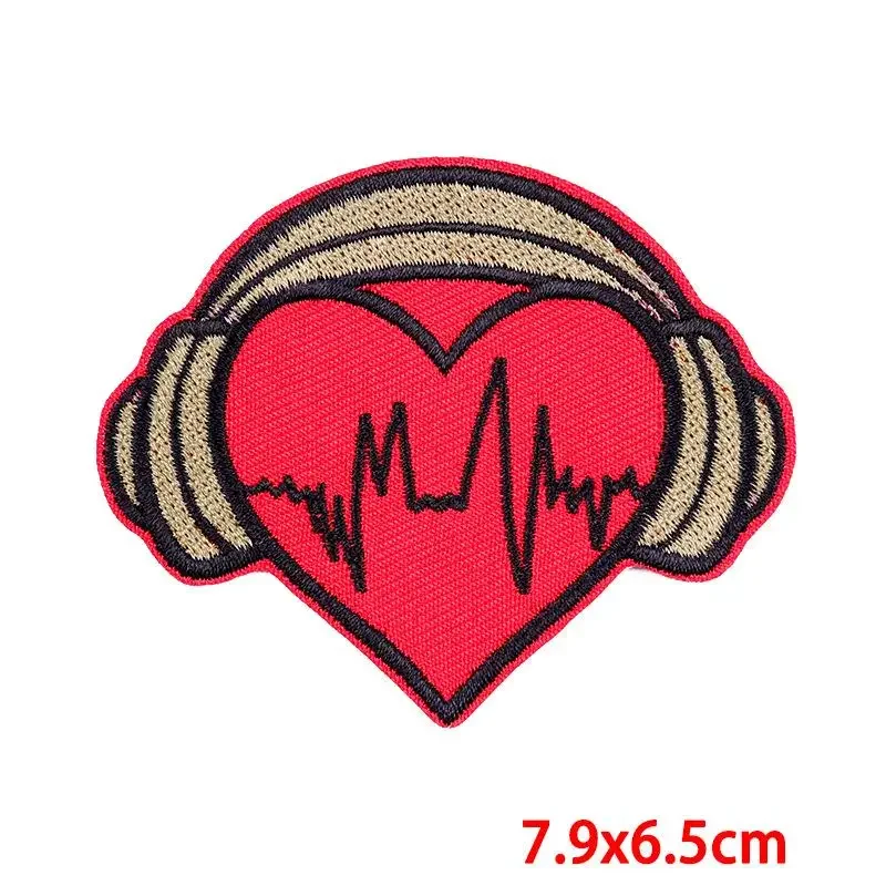 Patch brodé thermocollant pour vêtements, autocollants d'amour de poche, tissu, couture, thermoadhésif, applique thermocollante, thermocollant