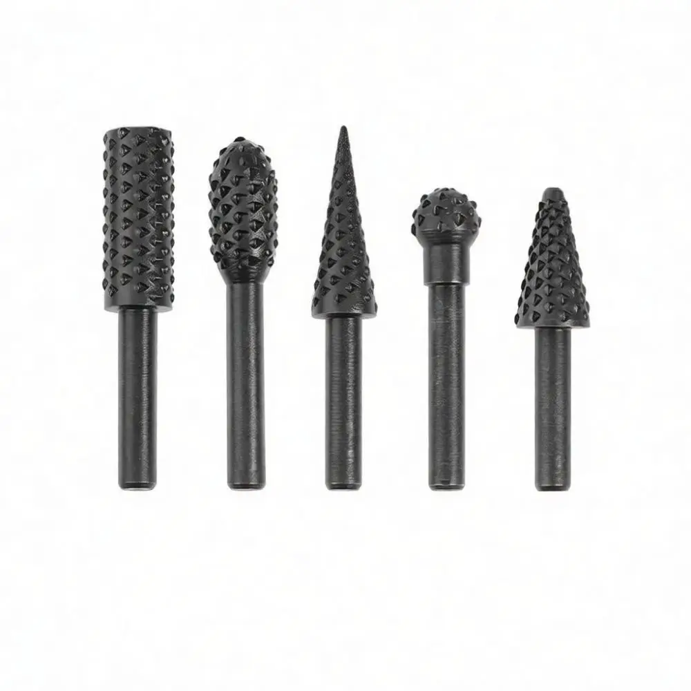 Wood Carving Rotary Burr Bit Set Steel Grinding Head For Shaping Slotting Surface Texture Metal Polishing Craft Tools