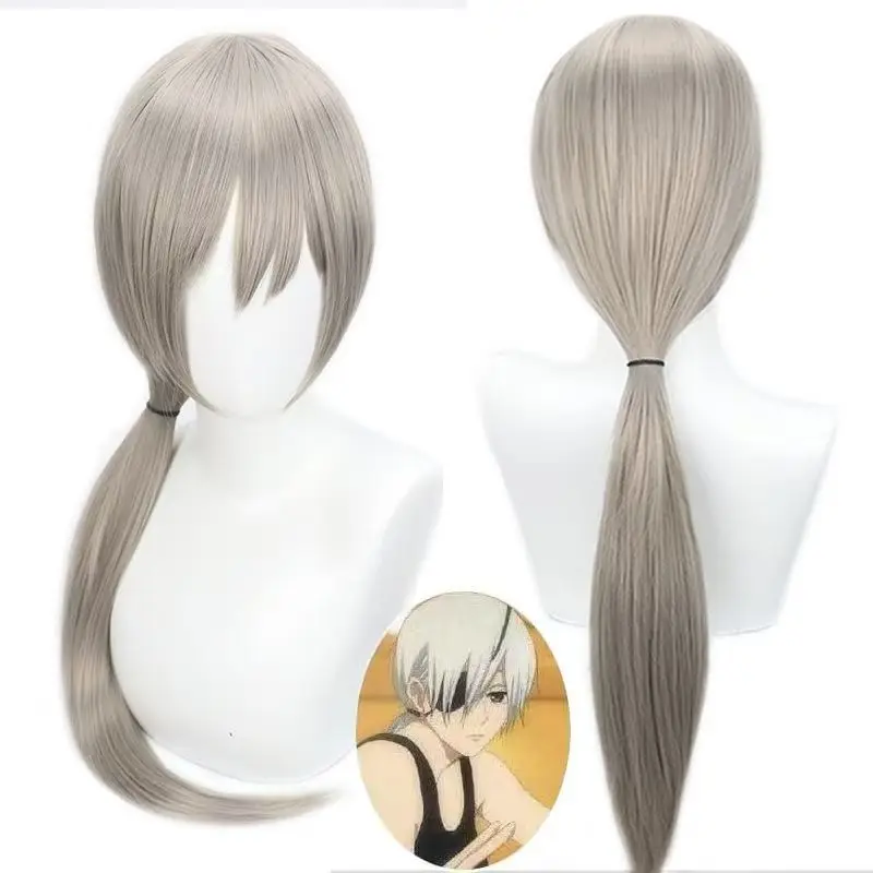 Chainsaw Man Quanxi Cosplay Wig Matte Heat Resistant Synthetic Wig With Eye Patch for Anime Halloween Comic Con Role Play