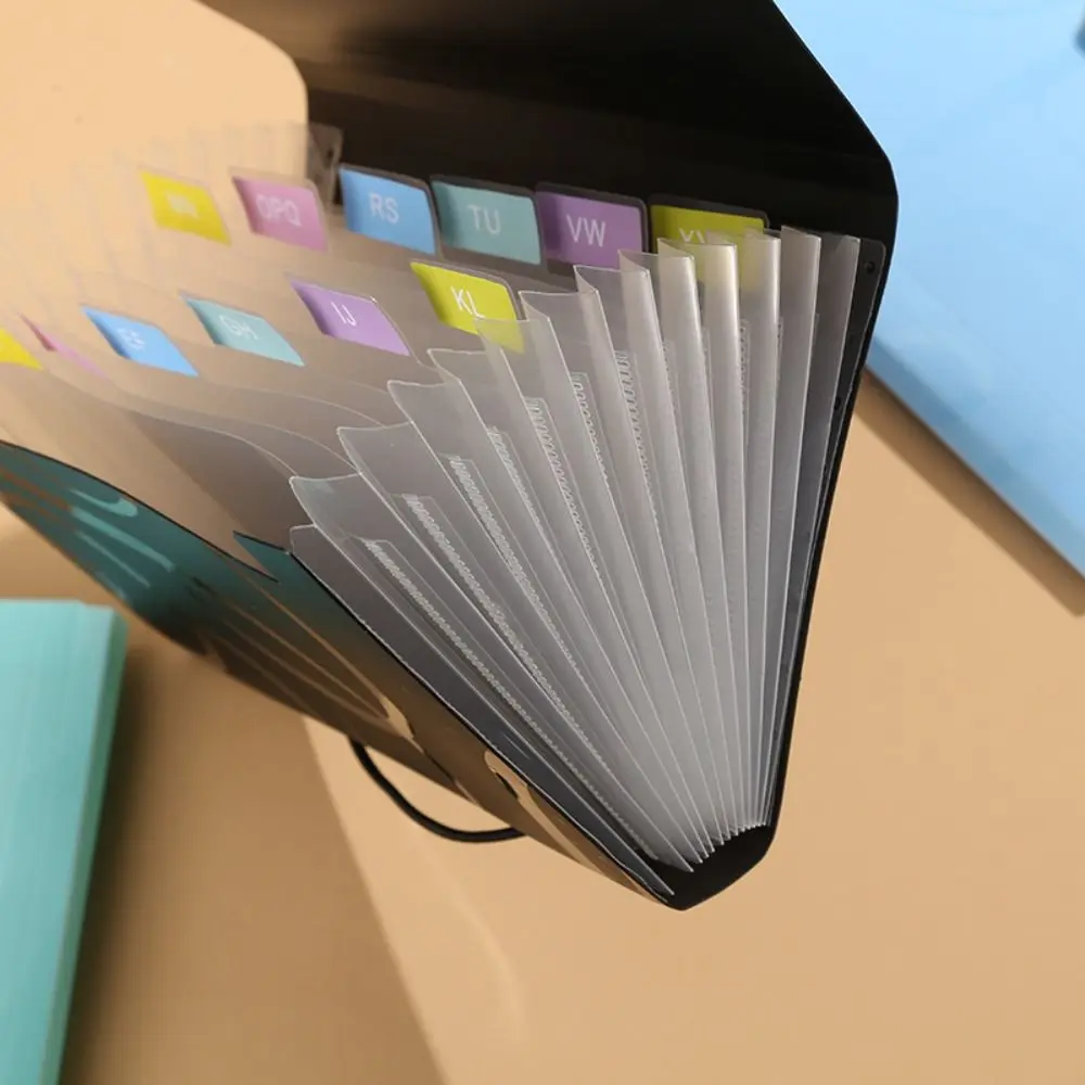 

Stripe Rainbow Organ Bag Wear-resistant Spring Rope A6 File Storage Bag Large-capacity Waterproof Bill Package Office Supplies