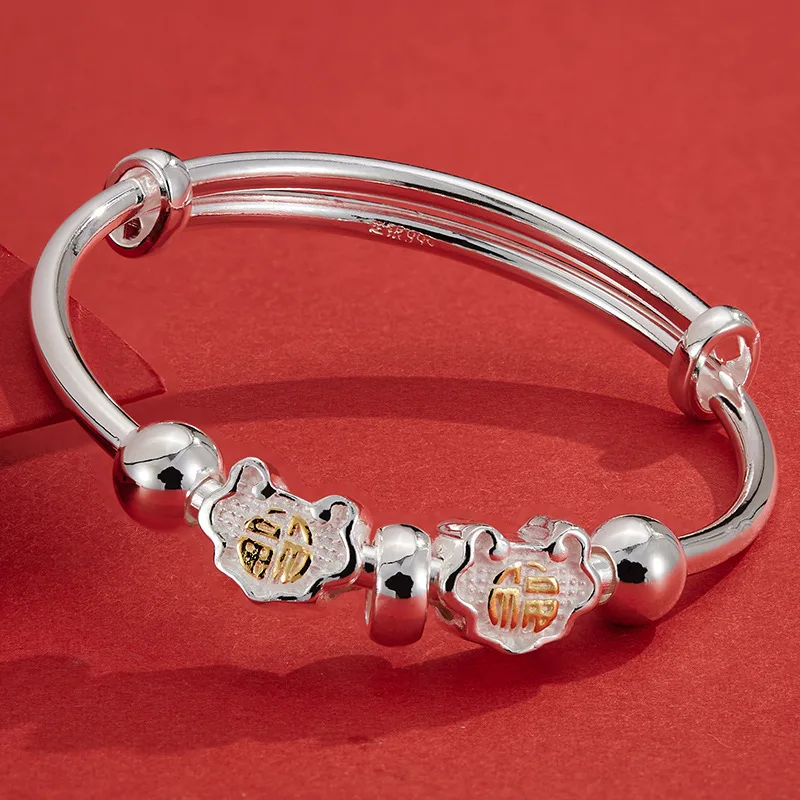925Sterling Silver S925 Baby Bracelet Kids Anklet Soft Smooth Edge Safe Skin Friendly Ideal Newborn Infant Birthday Shower Gift