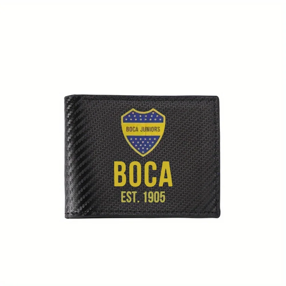 Shield logo text Boca Juniors Established year Men's Wallets Simple Business Modern Stylish Printing Design Gifts For Father Boy