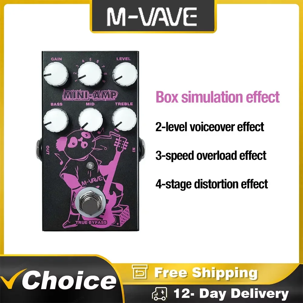 M-VAVE Electric Guitar Effects Pedal DC 9V 3-gear EQ Adjuster Portable Guitar Multi Effects Pedal 9-gear Music Effects