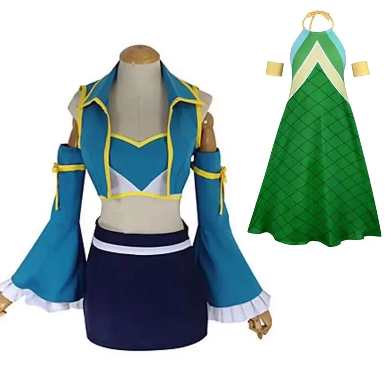 

Lucy Heartfilia Cosplay Wendy Marvell etal dress Costume Anime Halloween Full Set Uniform For Party costume made