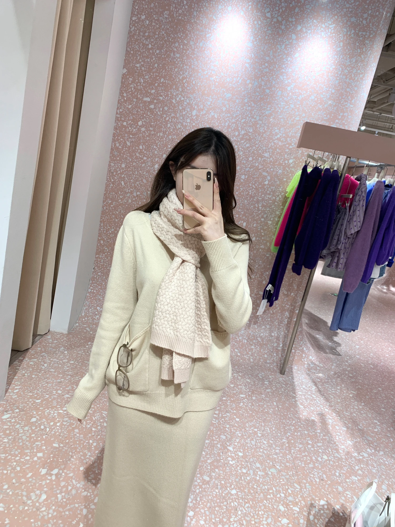 

Ele Gentle Girl Вязаный свитер C Line Юбка f Юбка Длинная све круглая шерстяная женская мода для поездок на работу