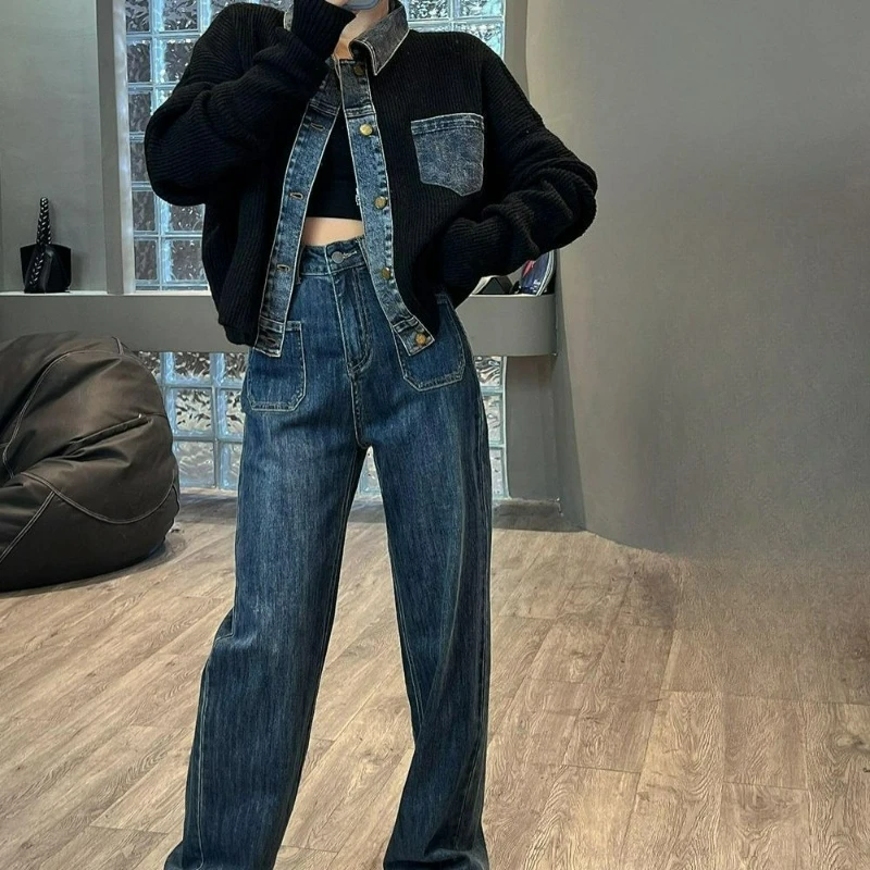 إنها معاطف محبوكة جديدة من قماش الدنيم بتصميم عتيق لربيع وخريف 2026، هذه سترة قصيرة عصرية وفضفاضة وفريدة للنساء #4